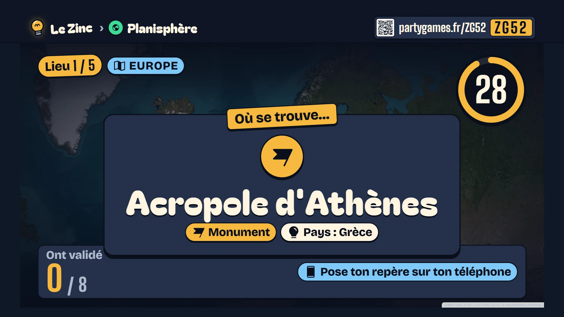 Carte du monde où placer une épingle